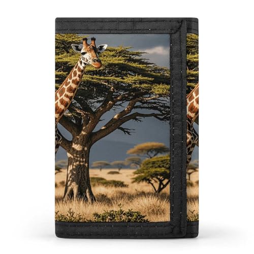 JTKBNVM Afrika Giraffe Majestic Tree Trifold Wallet Trifold Wallets for Men Women Slim Wallet Mens Wallet Trifold Front Pocket Wallet | Versatile Wallets with 8 Credit Card Holder, style, One Size, von JTKBNVM