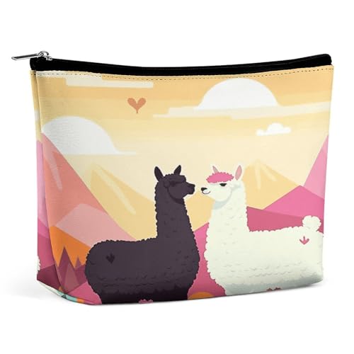 JTKBNVM Alpacas in Love Make-up-Tasche für Damen, wasserdichte Kosmetiktasche, tragbare Reise-Kulturbeutel, Aufbewahrungstasche, große Make-up-Tasche, Hand-Make-up-Tasche für Arbeit, Stil, JTKBNVM Alpacas in Love Make-up-Tasche für Damen, wasserdichte Kosmetiktasche, tragbare Reise-Kulturbeutel, Aufbewahrungstasche, große Make-up-Tasche, Hand-Make-up-Tasche für Arbeit, Stil, von JTKBNVM