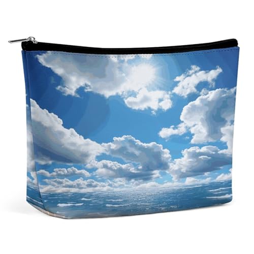 JTKBNVM And White Cloud Make-up-Tasche für Damen, wasserdichte Kosmetiktasche, tragbare Reise-Kulturbeutel, Aufbewahrungstasche, große Make-up-Tasche, Hand-Make-up-Tasche für Arbeit, Stil, von JTKBNVM