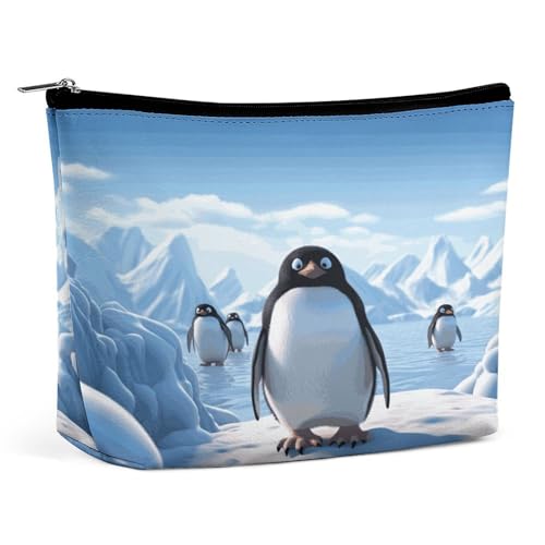 JTKBNVM Antarktis Eis-Make-up-Tasche für Damen, wasserdichte Kosmetiktasche, tragbare Reise-Kulturbeutel, Aufbewahrungstasche, große Make-up-Tasche, Hand-Make-up-Tasche für Arbeit, Stil, von JTKBNVM