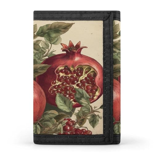 JTKBNVM Berries of Pomegranate Trifold Wallet Trifold Wallets for Men Women Slim Wallet Mens Wallet Trifold Front Pocket Wallet | Versatile Wallets with 8 Credit Card Holder, Style, One Size, Stil:, von JTKBNVM