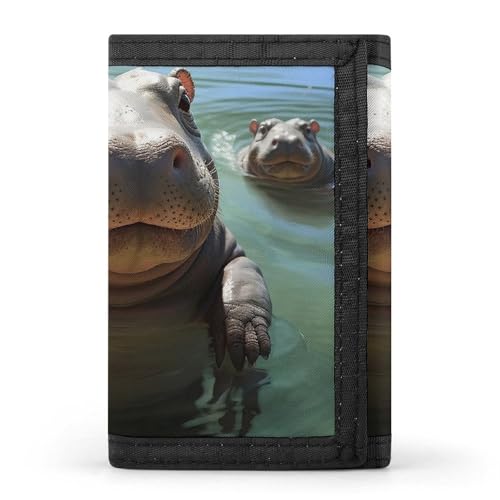JTKBNVM Cute Hippos Trifold Wallet Trifold Wallets for Men Women Slim Wallet Mens Wallet Trifold Front Pocket Wallet | Versatile Wallets with 8 Credit Card Holder, Style, One Size, Stil:, von JTKBNVM