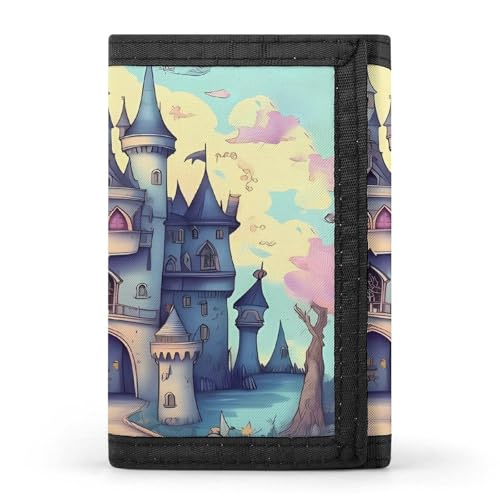 JTKBNVM Fairytale Castle Trifold Wallet Trifold Wallets for Men Women Slim Wallet Mens Wallet Trifold Front Pocket Wallet | Versatile Wallets with 8 Credit Card Holder, Style, One Size, Stil:, von JTKBNVM