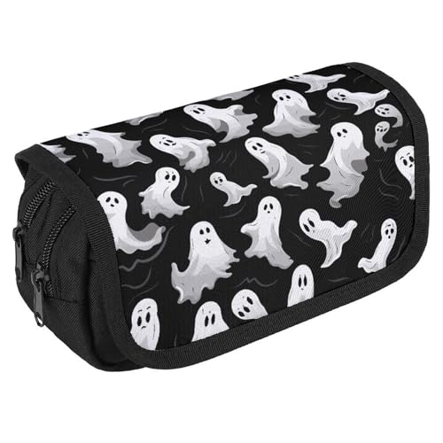 JTKBNVM Federmäppchen, Halloween, Gothic, Federmäppchen für Männer und Frauen, doppellagig, großes Fassungsvermögen, Stifteetui mit Fächern, Reißverschluss-Aufbewahrungstasche für Büro, Stil:, 8.7 x von JTKBNVM