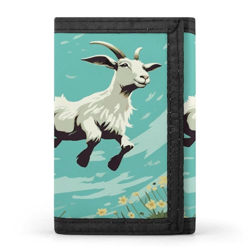 JTKBNVM Goat Frolic Trifold Wallet Trifold Wallets for Men Women Slim Wallet Mens Wallet Trifold Front Pocket Wallet | Versatile Wallets with 8 Credit Card Holder, Style, One Size, Stil:, von JTKBNVM