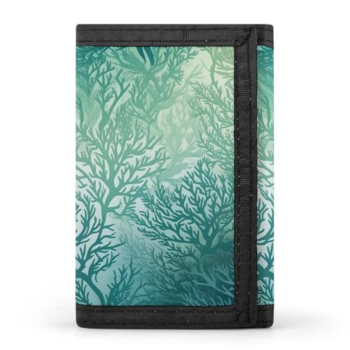 JTKBNVM Green Sea Blue Seaweed Trifold Wallet Trifold Wallets for Men Women Slim Wallet Mens Wallet Trifold Front Pocket Wallet | Versatile Wallets with 8 Credit Card Holder, Style, One Size, Stil:, von JTKBNVM