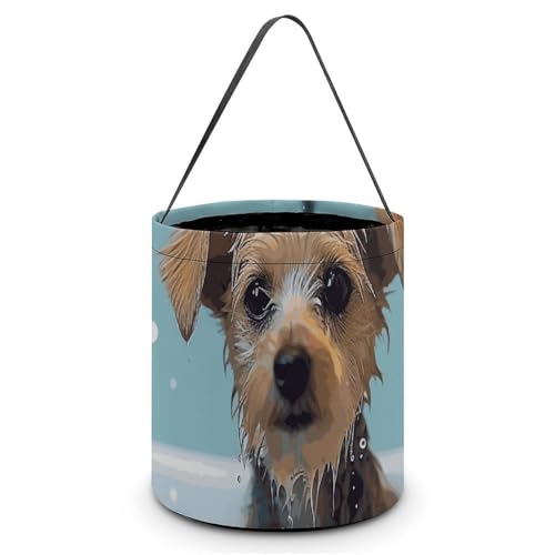 JTKBNVM Halloween-Tragetasche für Damen und Herren, lustiger Hund in der Badewanne, Halloween-Süßigkeitentüten, wiederverwendbar, Snackbeutel, Süßigkeiteneimer, Stil, Einheitsgröße, Stil:, von JTKBNVM
