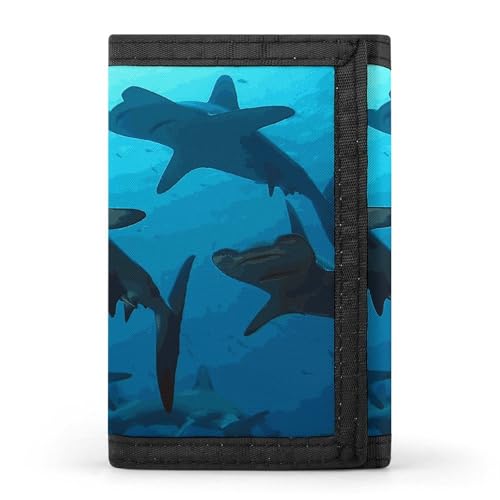 JTKBNVM Hammerhead Sharks Trifold Wallet Trifold Wallets for Men Women Slim Wallet Mens Wallet Trifold Front Pocket Wallet | Versatile Wallets with 8 Credit Card Holder, Style, One Size, Stil:, von JTKBNVM