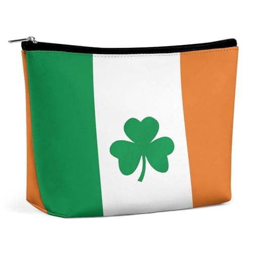 JTKBNVM Happy Irish Holidays Make-up-Tasche für Damen, wasserdichte Kosmetiktasche, tragbare Reise-Kulturbeutel, Aufbewahrungstasche, große Make-up-Tasche, Hand-Make-up-Tasche für Arbeit, Stil, von JTKBNVM