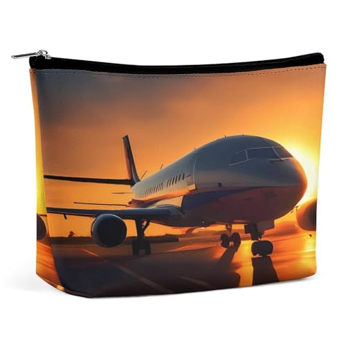 JTKBNVM Make-up-Tasche für Damen, Flugzeug bei Sonnenuntergang, wasserdicht, tragbar, Reise-Kulturbeutel, Aufbewahrungstasche, große Make-up-Tasche, Hand-Make-up-Tasche für Arbeit, Stil, JTKBNVM Make-up-Tasche für Damen, Flugzeug bei Sonnenuntergang, wasserdicht, tragbar, Reise-Kulturbeutel, Aufbewahrungstasche, große Make-up-Tasche, Hand-Make-up-Tasche für Arbeit, Stil, von JTKBNVM