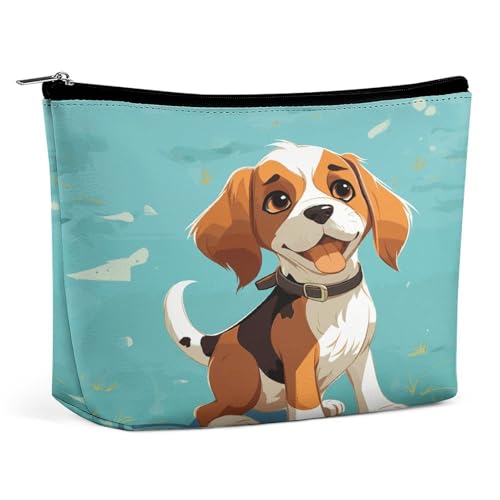 JTKBNVM Make-up-Tasche mit Cartoon-Beagle-Motiv für Damen, wasserdicht, tragbar, Reise-Kulturbeutel, Aufbewahrungstasche, große Make-up-Tasche, Hand-Make-up-Tasche für Arbeit, Stil, Einheitsgröße, von JTKBNVM