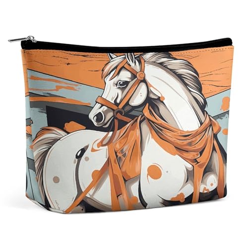 JTKBNVM Make-up-Tasche mit Cartoon-Pferd für Damen, wasserdicht, tragbar, Reise-Kulturbeutel, Aufbewahrungstasche, große Make-up-Tasche, Hand-Make-up-Tasche für Arbeit, Stil, Einheitsgröße, Stil:, JTKBNVM Make-up-Tasche mit Cartoon-Pferd für Damen, wasserdicht, tragbar, Reise-Kulturbeutel, Aufbewahrungstasche, große Make-up-Tasche, Hand-Make-up-Tasche für Arbeit, Stil, Einheitsgröße, Stil:, von JTKBNVM