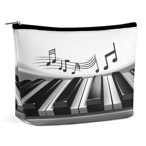 JTKBNVM Make-up-Tasche mit Klaviermusik-Symbol für Damen, wasserdicht, tragbar, Reise-Kulturbeutel, Aufbewahrungstasche, große Make-up-Tasche, Hand-Make-up-Tasche für Arbeit, Stil, Einheitsgröße, von JTKBNVM