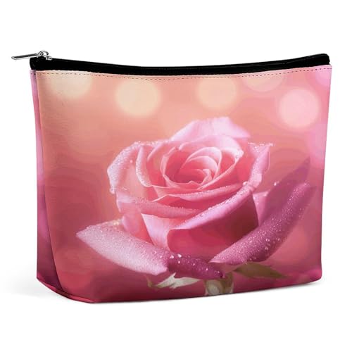 JTKBNVM Make-up-Tasche mit schönen Blumenbildern für Damen, wasserdicht, tragbar, Reise-Kulturbeutel, Aufbewahrungstasche, große Make-up-Tasche, Hand-Make-up-Tasche für Arbeit, Stil, Einheitsgröße, von JTKBNVM