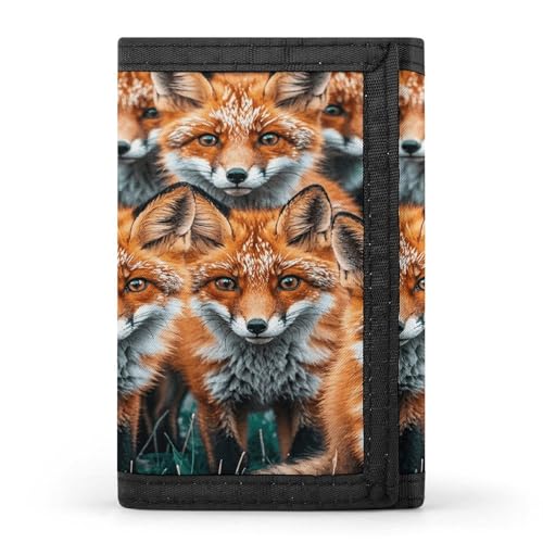 JTKBNVM Many Foxes Trifold Wallet Trifold Wallets for Men Women Slim Wallet Mens Wallet Trifold Front Pocket Wallet | Versatile Wallets with 8 Credit Card Holder, Style, One Size, Stil:, Einheitsgröße von JTKBNVM