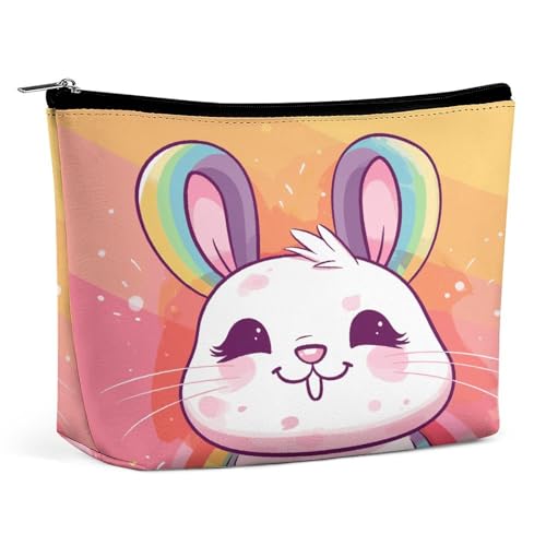 JTKBNVM Mollige Kaninchen-Make-up-Tasche für Damen, wasserdichte Kosmetiktasche, tragbare Reise-Kulturbeutel, Aufbewahrungstasche, große Make-up-Tasche, Hand-Make-up-Tasche für Arbeit, Stil, JTKBNVM Mollige Kaninchen-Make-up-Tasche für Damen, wasserdichte Kosmetiktasche, tragbare Reise-Kulturbeutel, Aufbewahrungstasche, große Make-up-Tasche, Hand-Make-up-Tasche für Arbeit, Stil, von JTKBNVM