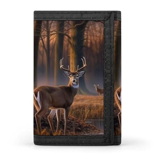 JTKBNVM Nature Wild Animal Deers Trifold Wallet Trifold Wallets for Men Women Slim Wallet Mens Wallet Trifold Front Pocket Wallet | Versatile Wallets with 8 Credit Card Holder, Style, One Size, Stil:, von JTKBNVM