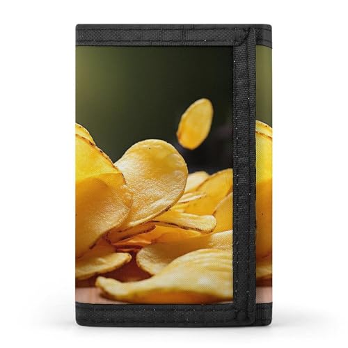 JTKBNVM Potato Chips Trifold Wallet Trifold Wallets for Men Women Slim Wallet Mens Wallet Trifold Front Pocket Wallet | Versatile Wallets with 8 Credit Card Holder, style, One Size, Stil:, von JTKBNVM