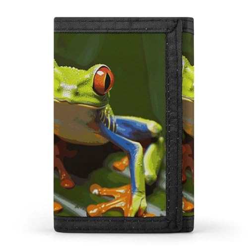 JTKBNVM Red Eyed Tree Frog Trifold Wallet Trifold Wallets for Men Women Slim Wallet Mens Wallet Trifold Front Pocket Wallet | Versatile Wallets with 8 Credit Card Holder, style, One Size, Stil:, von JTKBNVM