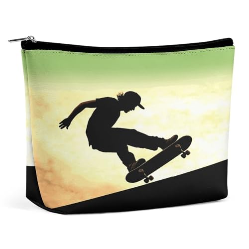 JTKBNVM Skateboard-Make-up-Tasche für Damen, wasserdichte Kosmetiktasche, tragbare Reise-Kulturbeutel, Aufbewahrungstasche, große Make-up-Tasche, Hand-Make-up-Tasche für Arbeit, Stil, Einheitsgröße, JTKBNVM Skateboard-Make-up-Tasche für Damen, wasserdichte Kosmetiktasche, tragbare Reise-Kulturbeutel, Aufbewahrungstasche, große Make-up-Tasche, Hand-Make-up-Tasche für Arbeit, Stil, Einheitsgröße, von JTKBNVM