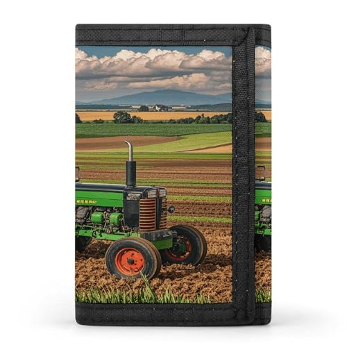 JTKBNVM Tractor Farm Trifold Wallet Trifold Wallets for Men Women Slim Wallet Mens Wallet Trifold Front Pocket Wallet | Versatile Wallets with 8 Credit Card Holder, style, One Size, Stil:, von JTKBNVM
