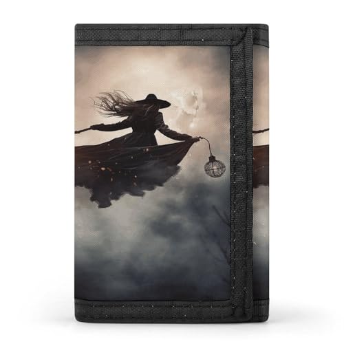 JTKBNVM Witch Flight Trifold Wallet Trifold Wallets for Men Women Slim Wallet Mens Wallet Trifold Front Pocket Wallet | Versatile Wallets with 8 Credit Card Holder, Style, One Size, Stil:, von JTKBNVM