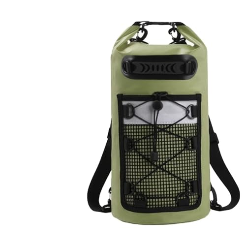 Dry Bag Schwimmen PVC Pack Dry Bag Rucksack for Frauen Männer 10L 20L wasserdichte Schulter Kajak Trekking Driften Rafting Surfen Bootfahren Tasche(30L Green) von JTKSSCS