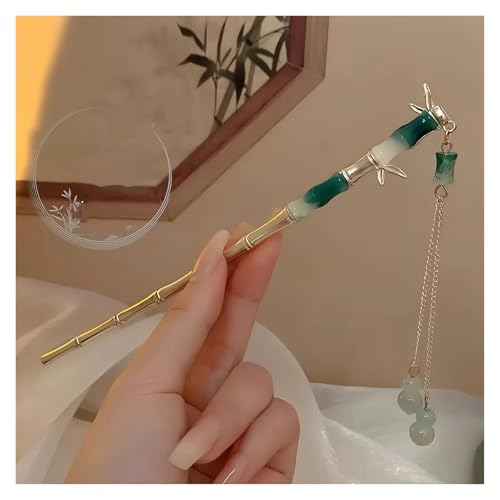 Haarstab 2 stücke Elegante Haar Clip Quaste Stick Traditionelle Floral Design Frisur Zubehör Frauen Schmuck Haarnadel Haarnadel(Style C) von JTKSSCS