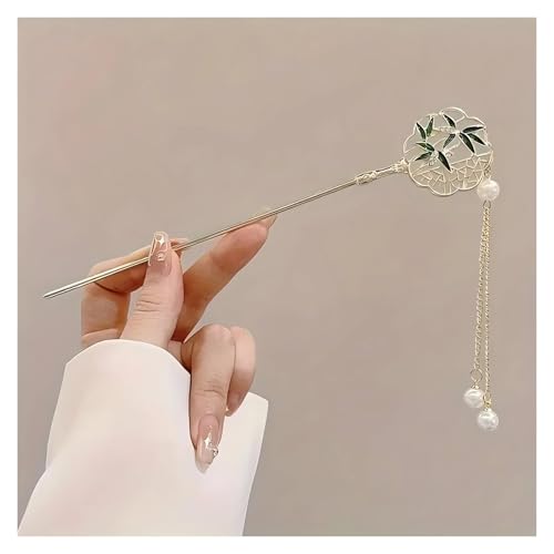 Haarstab 2 stücke Elegante Haar Clip Quaste Stick Traditionelle Floral Design Frisur Zubehör Frauen Schmuck Haarnadel Haarnadel(Style D) von JTKSSCS