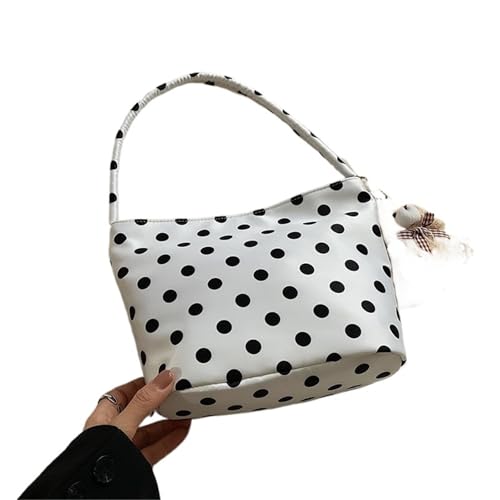 Henkeltasche Damen Pure Color Polka Dot Umhängetasche Achseltasche Unterarmtasche for Damen(Color:1) von JTKSSCS
