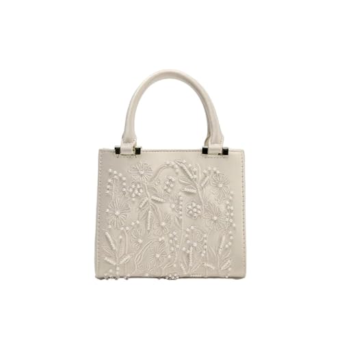 JTKSSCS Damen-Clutches Pearl Mini Duffel Handtasche Damen Umhängetasche mit Ketten modische kleine Tragetasche Damen Luxus von JTKSSCS