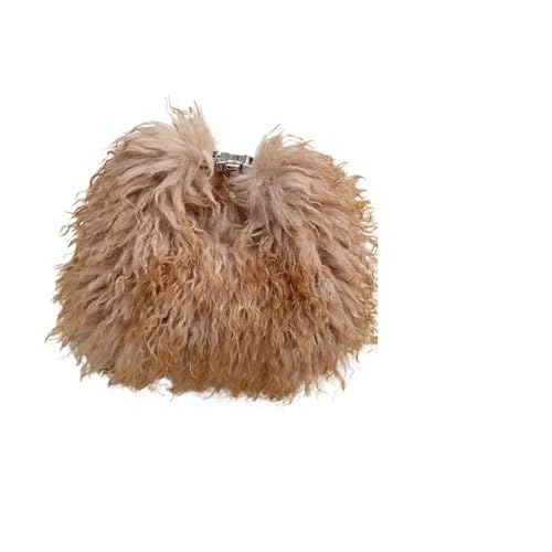 JTKSSCS Feder Handtasche Damen Kleine Schultertasche Weiche Plüsch Damen Pelzige Messenger Bags Weibliche Clutch Handtaschen(Brown) von JTKSSCS