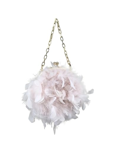 JTKSSCS Feder Handtasche Feder Handtasche Mini Mode Elegante Luxuriöse Geldbörse Party Blume(Pink) von JTKSSCS