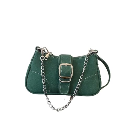 JTKSSCS Henkeltasche Damen Damen Denim Chain Umhängetasche Messenger Bag Casual Unterarmtasche Damentasche(Green 1) von JTKSSCS