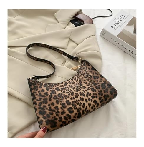 JTKSSCS Henkeltasche Damen Druck Frauen Handtasche PU Einfache Unterarm Schulter Taschen Weibliche Täglichen Design Totes Geldbörse(Leopard) von JTKSSCS