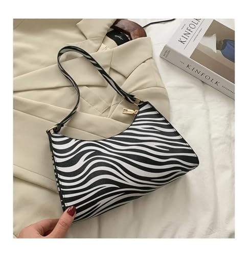 JTKSSCS Henkeltasche Damen Druck Frauen Handtasche PU Einfache Unterarm Schulter Taschen Weibliche Täglichen Design Totes Geldbörse(Zebra) von JTKSSCS