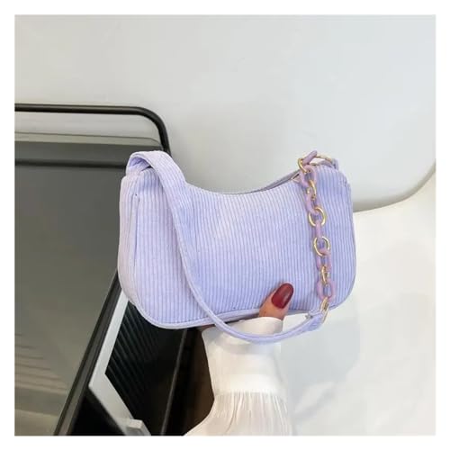JTKSSCS Henkeltasche Damen Frauen Handtaschen Unterarm Tasche Casual Schulter Taschen Einfarbig Zipper Weibliche Handtasche Kupplung(PURPLE) von JTKSSCS