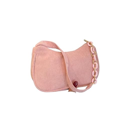 JTKSSCS Henkeltasche Damen Frauen Handtaschen Unterarm Tasche Casual Schulter Taschen Einfarbig Zipper Weibliche Handtasche Kupplung(Pink) von JTKSSCS