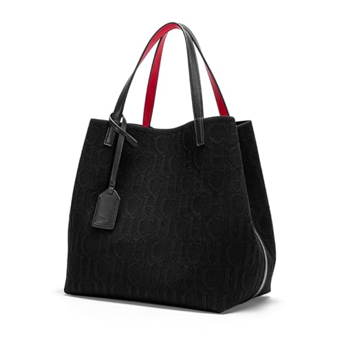 JTKSSCS Henkeltasche Damen Große Kapazität Umhängetasche Damen Handtasche Mode Klassische Unterarmtasche(Black) von JTKSSCS