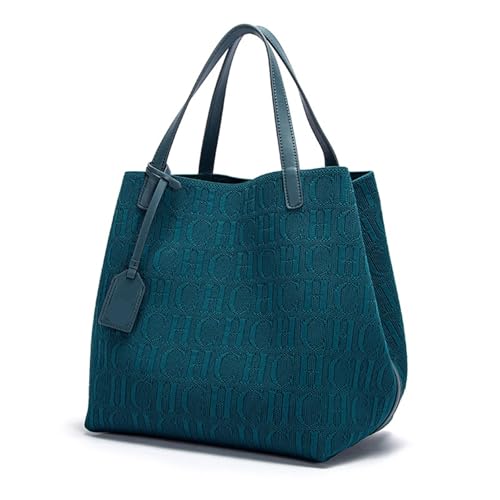 JTKSSCS Henkeltasche Damen Große Kapazität Umhängetasche Damen Handtasche Mode Klassische Unterarmtasche(Green) von JTKSSCS