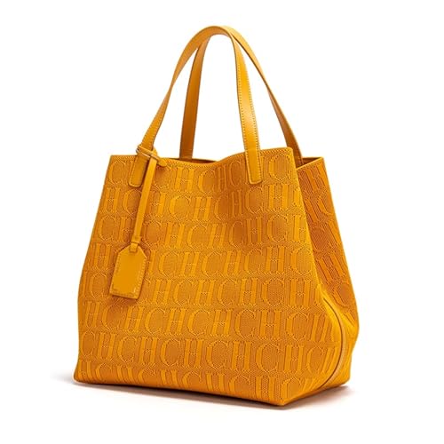 JTKSSCS Henkeltasche Damen Große Kapazität Umhängetasche Damen Handtasche Mode Klassische Unterarmtasche(Orange) von JTKSSCS