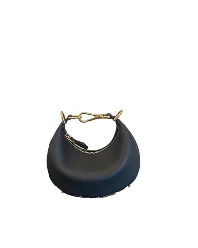 JTKSSCS Henkeltasche Damen Halbmondförmige Unterarmtasche aus Leder for Damen, One-Shoulder-Kuriertasche, multifunktionale Handtasche(Black) von JTKSSCS