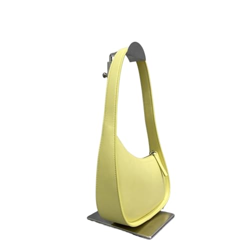 JTKSSCS Henkeltasche Damen Halbmondtasche Umhängetasche Unterarmtasche Echtleder Handtasche Damentaschen(Butter Yellow) von JTKSSCS