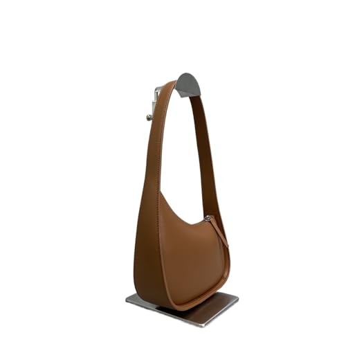 JTKSSCS Henkeltasche Damen Halbmondtasche Umhängetasche Unterarmtasche Echtleder Handtasche Damentaschen(Caramel) von JTKSSCS