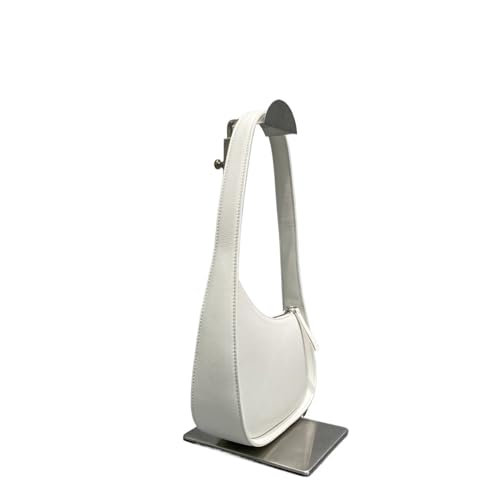 JTKSSCS Henkeltasche Damen Halbmondtasche Umhängetasche Unterarmtasche Echtleder Handtasche Damentaschen(White) von JTKSSCS