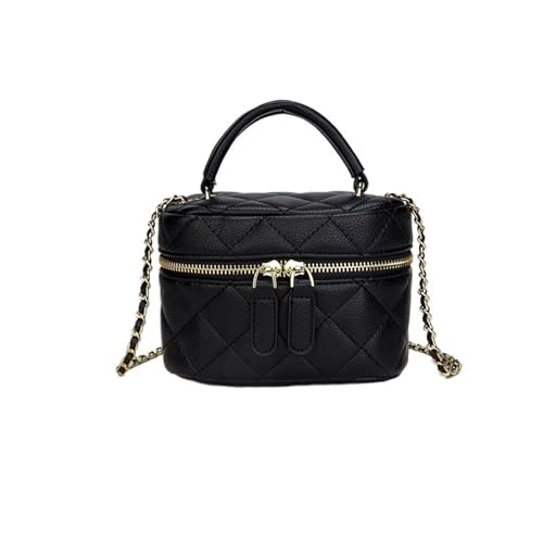 JTKSSCS Henkeltasche Damen Mini Karierte Damen Umhängetasche Mode Handtasche Unterarmtasche(SD1304-BLACK) von JTKSSCS