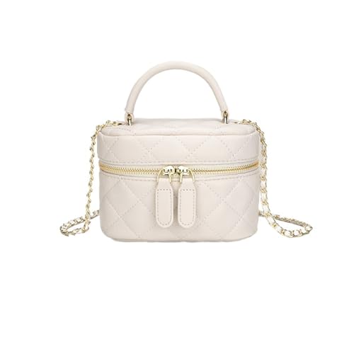 JTKSSCS Henkeltasche Damen Mini Karierte Damen Umhängetasche Mode Handtasche Unterarmtasche(SD1304-ricewhite) von JTKSSCS