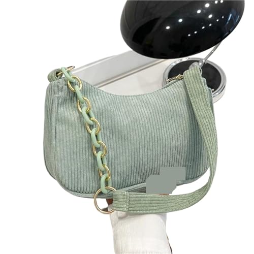 JTKSSCS Henkeltasche Damen Mode Vintage Handtaschen Frauen Herbst Winter Unterarm Tasche Zipper Kleine Taschen Weibliche Weiche Casual Handtasche(Green) von JTKSSCS