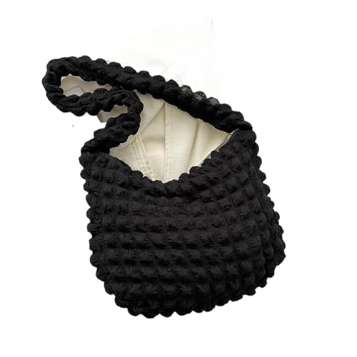 JTKSSCS Henkeltasche Damen Umhängetasche mit karierter Schultertasche, Unterarmtaschen, einfache Tragetaschen großer Kapazität for Damen(BLACK) von JTKSSCS