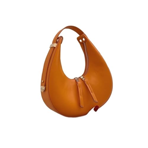 JTKSSCS Henkeltasche Damen Unterarm Umhängetaschen Frauen Halbmondförmige Umhängetasche Geldbörse Weibliche Pu Leder Handtasche Kupplung(Orange) von JTKSSCS